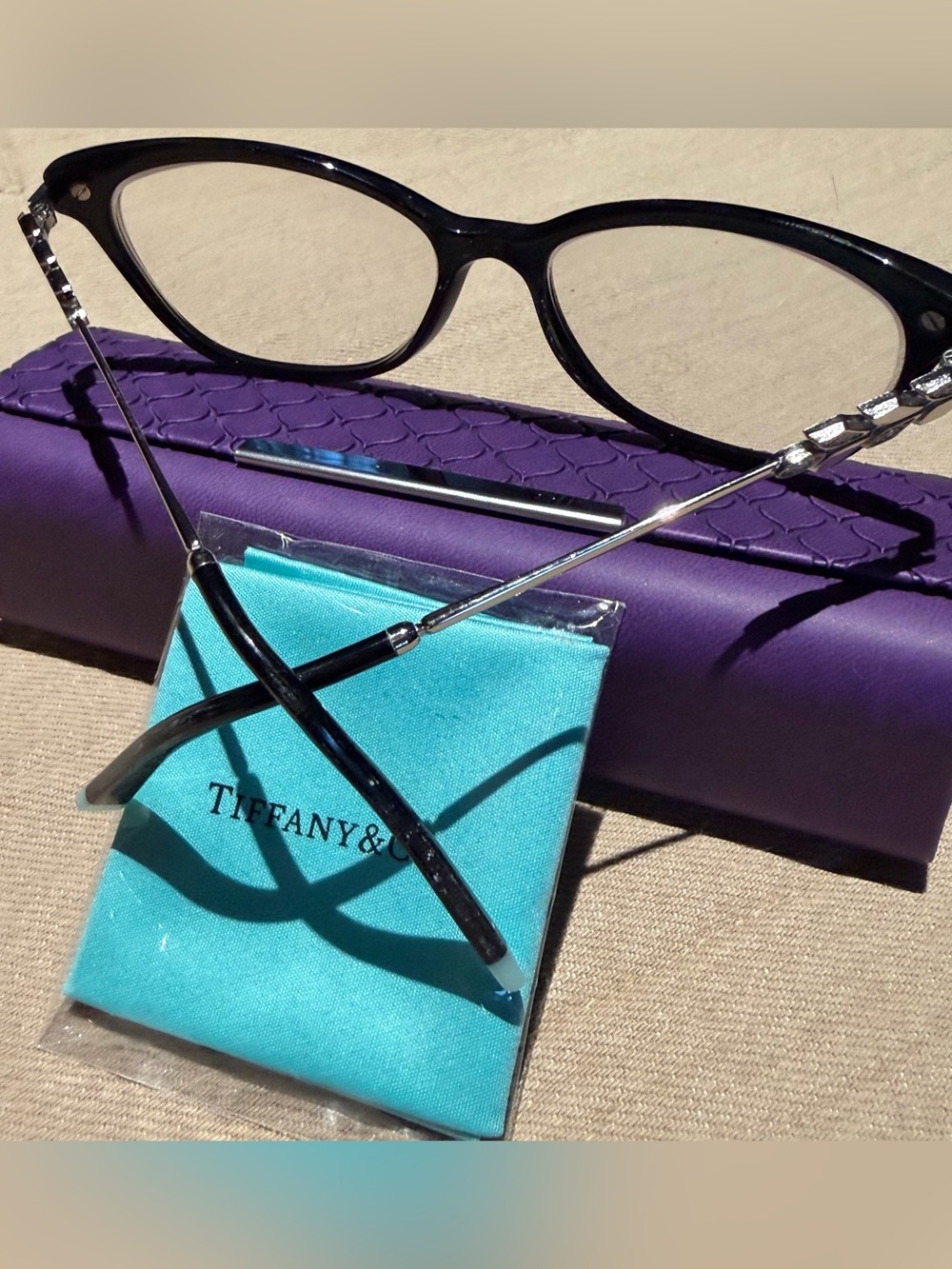 Tiffany & Co. Black Eyeglass frame with bling on the arms - Picture 2 of 5